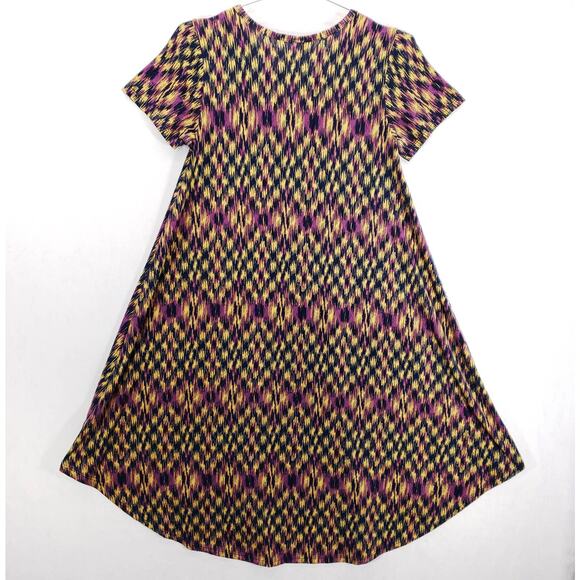 LuLaRoe T Shirt Dress Womens XXS Multicolor Geometric Carly Hi Low Hem Pullover - Picture 5 of 8